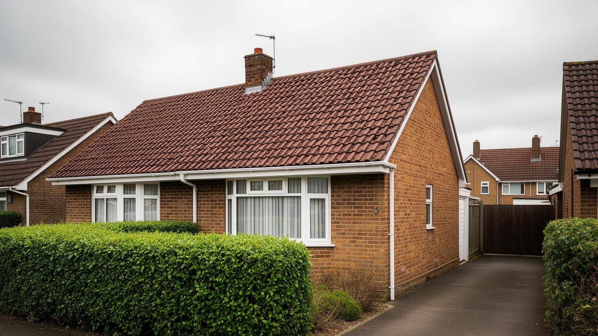 Professional roofer working on a UK residential roof