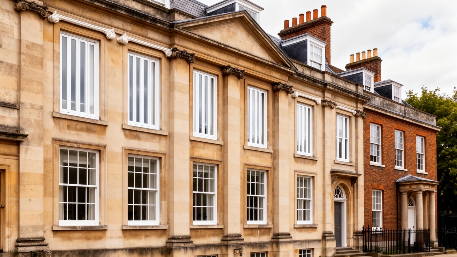 Georgian townhouse with sliding sash windows