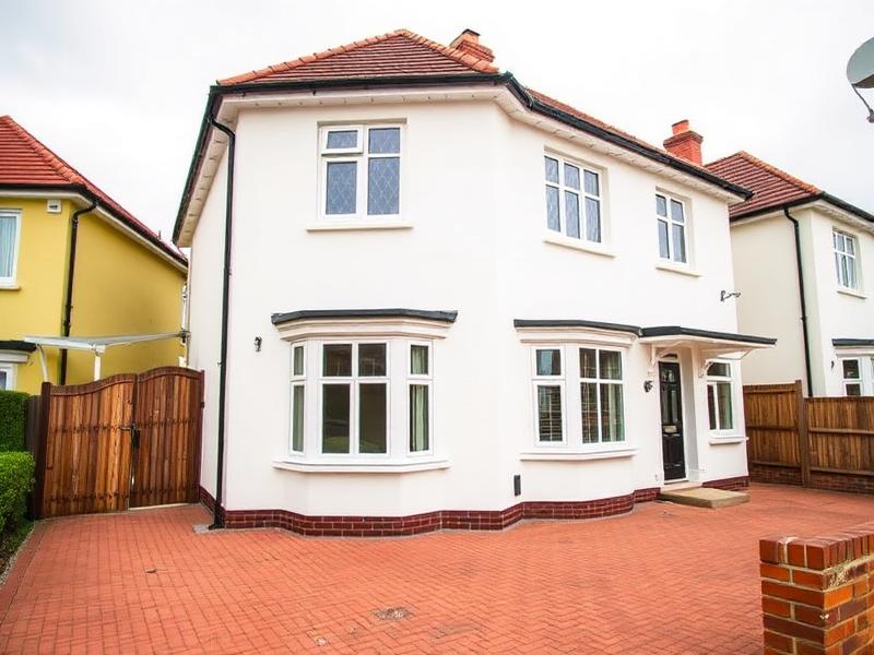 UK house with fresh white K-Rend silicone render finish