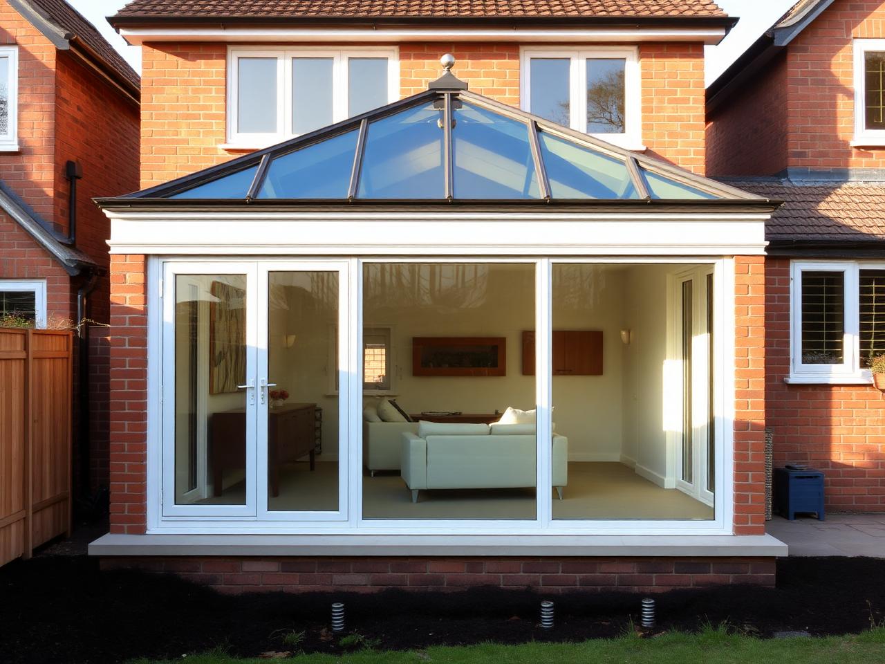 Orangery extension with ground screw foundations