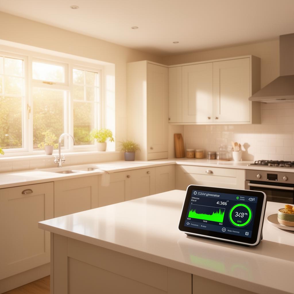 Smart energy monitor showing solar generation data