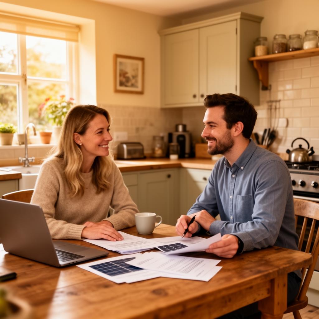 Energy consultant discussing heat pump options